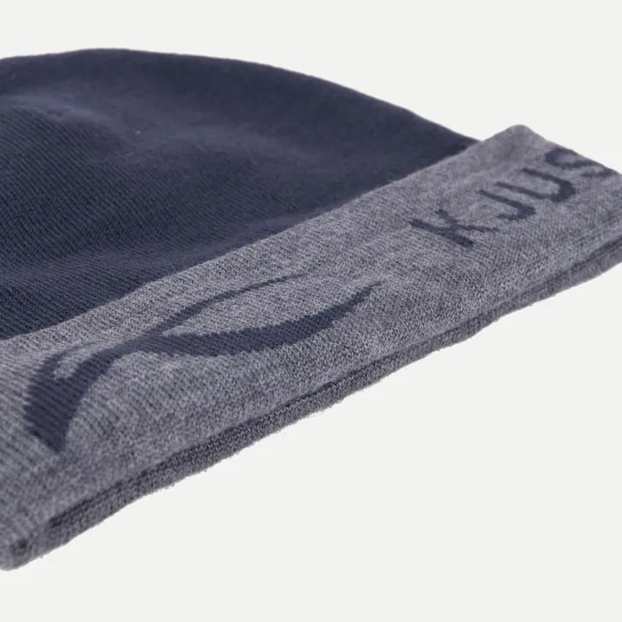 KJUS Accessories Unisex Logo Knit Beanie Deep Spacesteel Grey 8211 MenWomen