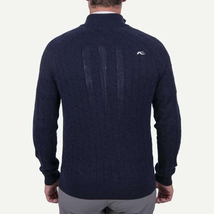 KJUS Midlayers and Sweaters Cashmere Luxe HalfZip Atlanta Blue Melange 8211 Men