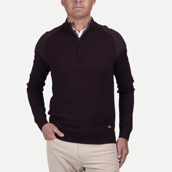 KJUS Midlayers and Sweaters Kulm HalfZip 8211 Golf Midlayer HalfZip Pullover Nightshadepewter 8211 Men KJUS Midlayers and Sweaters Kulm HalfZip 8211 Golf Midlayer HalfZip Pullover Nightshadepewter 8211 Men
