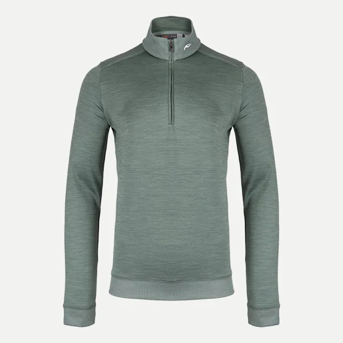 KJUS Midlayers and Sweaters Liam Techwool Ribbed Hem HalfZip Green Smoke 8211 Men KJUS Midlayers and Sweaters Liam Techwool Ribbed Hem HalfZip Green Smoke 8211 Men