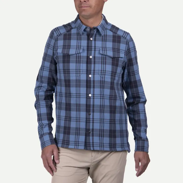 KJUS Midlayers and Sweaters Ray Warm Shirt 8211 Snap Button Flannel Neptune 8211 Men KJUS Midlayers and Sweaters Ray Warm Shirt 8211 Snap Button Flannel Neptune 8211 Men