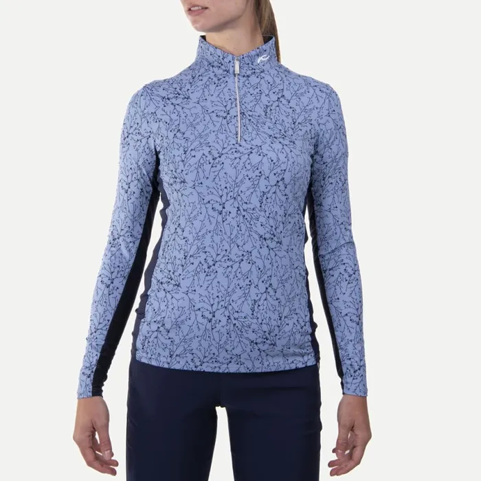 KJUS Midlayers and Sweaters Sunshine Printed HalfZip Calm Blueatlanta Blue 8211 Women KJUS Midlayers and Sweaters Sunshine Printed HalfZip Calm Blueatlanta Blue 8211 Women