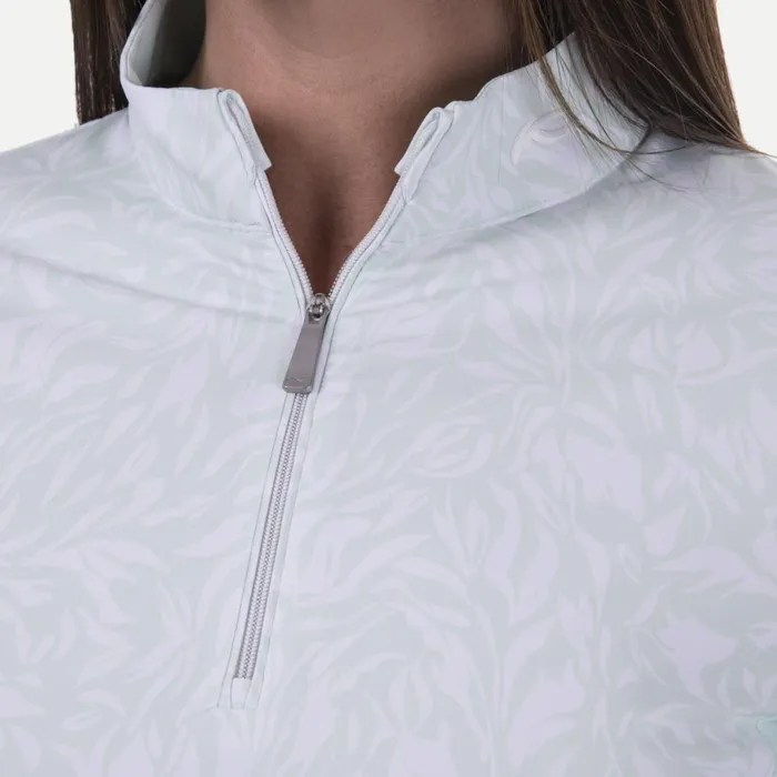 KJUS Midlayers and Sweaters Sunshine Printed HalfZip Cucumber Icewhite 8211 Women