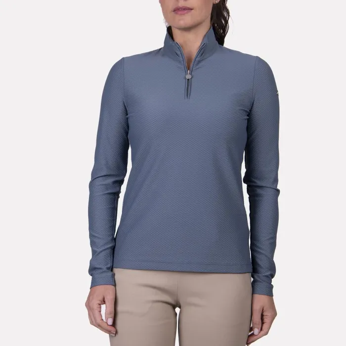 KJUS Polos and Shirts Seoul Midlayer HalfZip Steel Blue 8211 Women