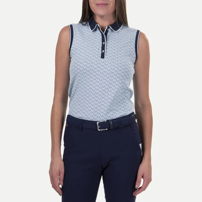 KJUS Polos Ella Structure Polo SL Icy Blueatlanta Blue 8211 Women