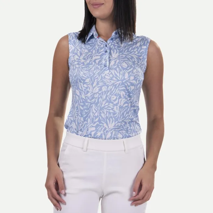 KJUS Polos Eve Polo SL Calm Bluewhite 8211 Women