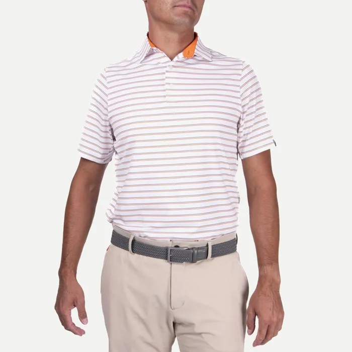 KJUS Polos Soren Multi Stripe Polo SS Whitekjus Orange 8211 Men