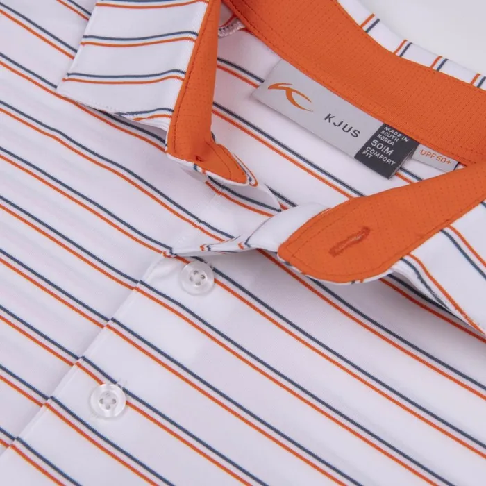 KJUS Polos Soren Multi Stripe Polo SS Whitekjus Orange 8211 Men
