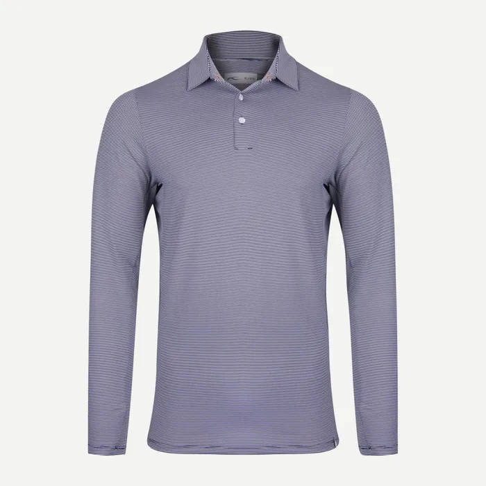 KJUS Polos Soren Stripe Polo LS Atlanta Bluewhite 8211 Men
