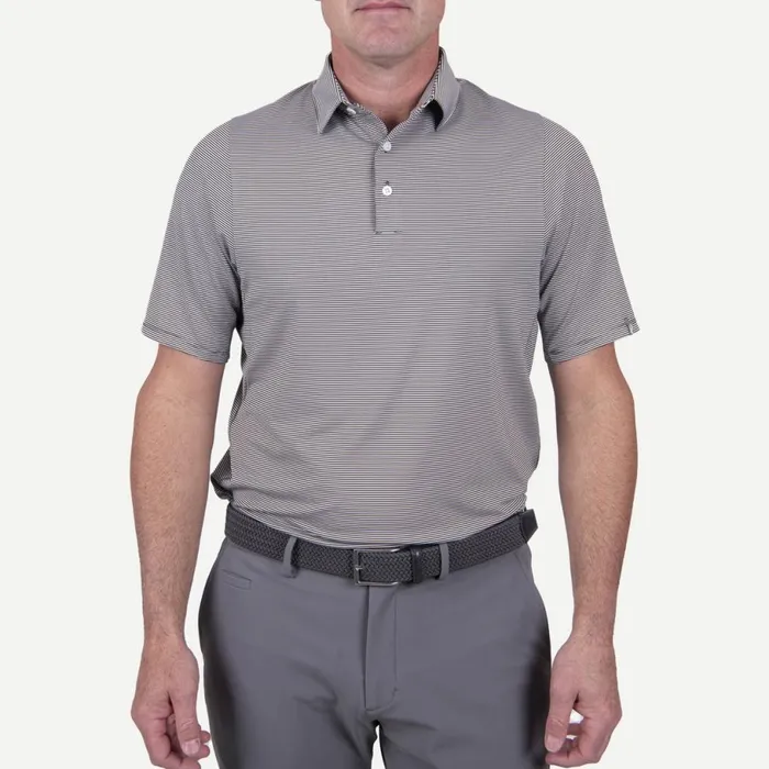 KJUS Polos Soren Stripe Polo SS Dark Olivewhite 8211 Men