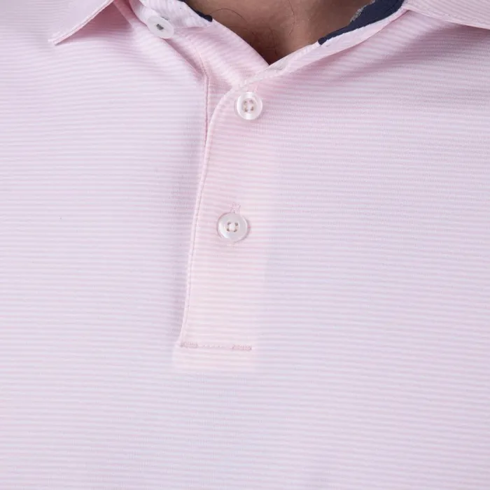 KJUS Polos Soren Stripe Polo SS Pink Saltwhite 8211 Men