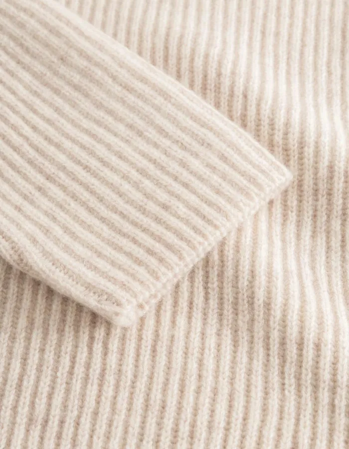 Knitwear Men Les Deux Eddie Wool Rib Rollneck Knit 8211 Light Sand Melange