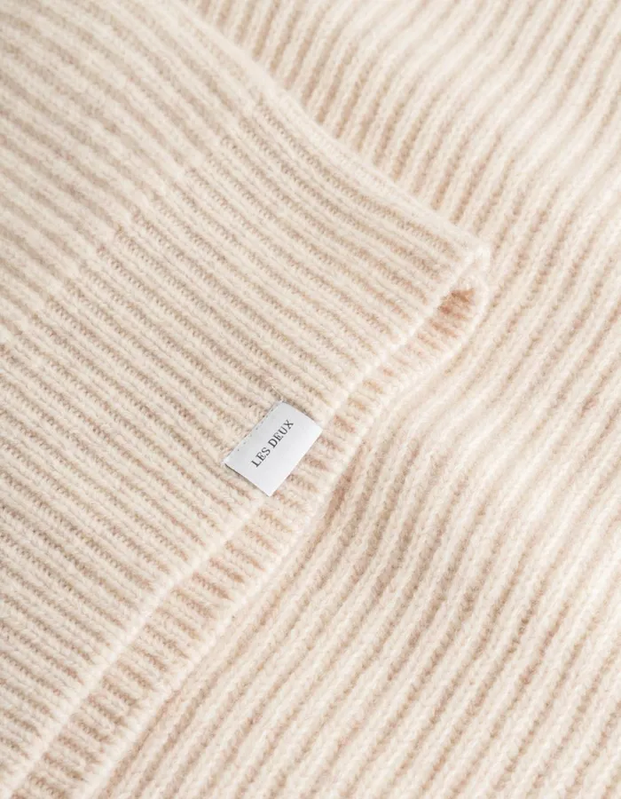 Knitwear Men Les Deux Eddie Wool Rib Rollneck Knit 8211 Light Sand Melange