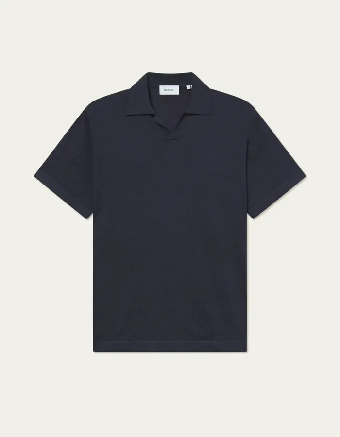 Knitwear Men Les Deux Emmanuel Polo Knit 8211 Dark Navy