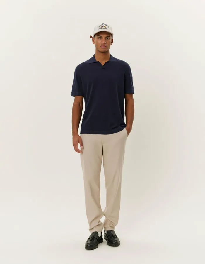 Knitwear Men Les Deux Emmanuel Polo Knit 8211 Dark Navy