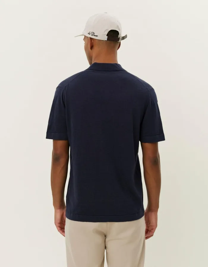 Knitwear Men Les Deux Emmanuel Polo Knit 8211 Dark Navy