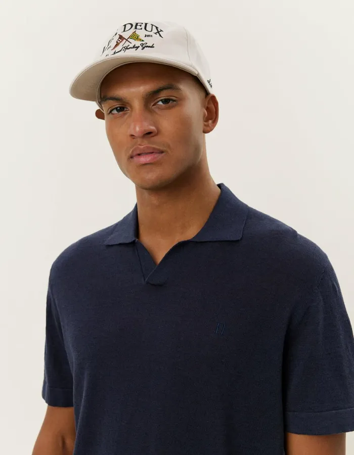 Knitwear Men Les Deux Emmanuel Polo Knit 8211 Dark Navy