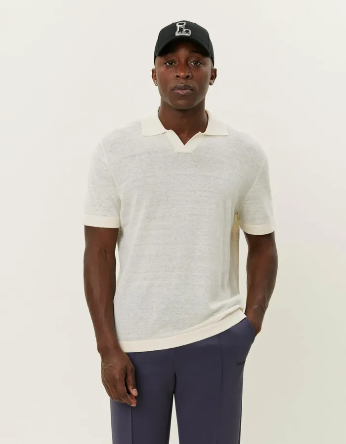 Knitwear Men Les Deux Emmanuel Polo Knit 8211 Ivory