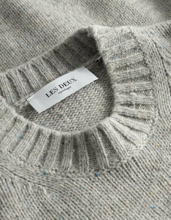 Knitwear Men Les Deux Gary Fleck Wool Roundneck 8211 Grey Melange