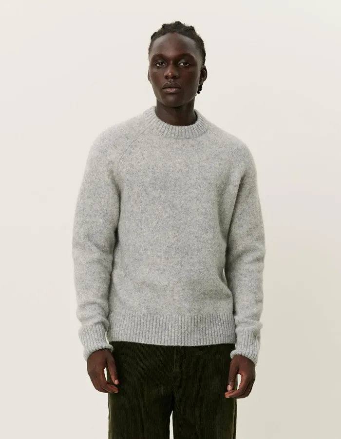 Knitwear Men Les Deux Gilbert Roundneck Knit 8211 Light Grey Melange