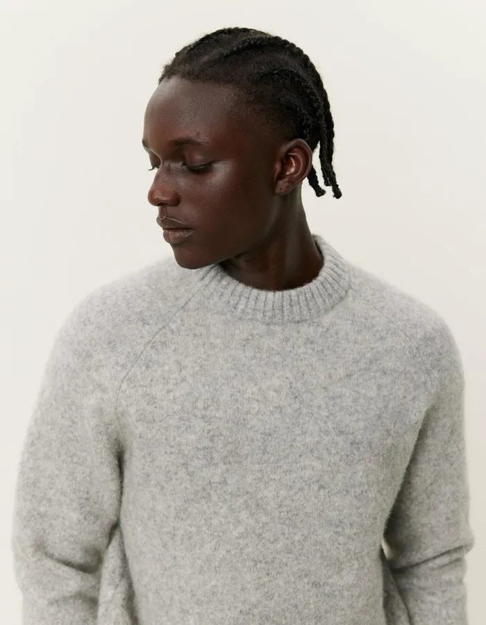 Knitwear Men Les Deux Gilbert Roundneck Knit 8211 Light Grey Melange
