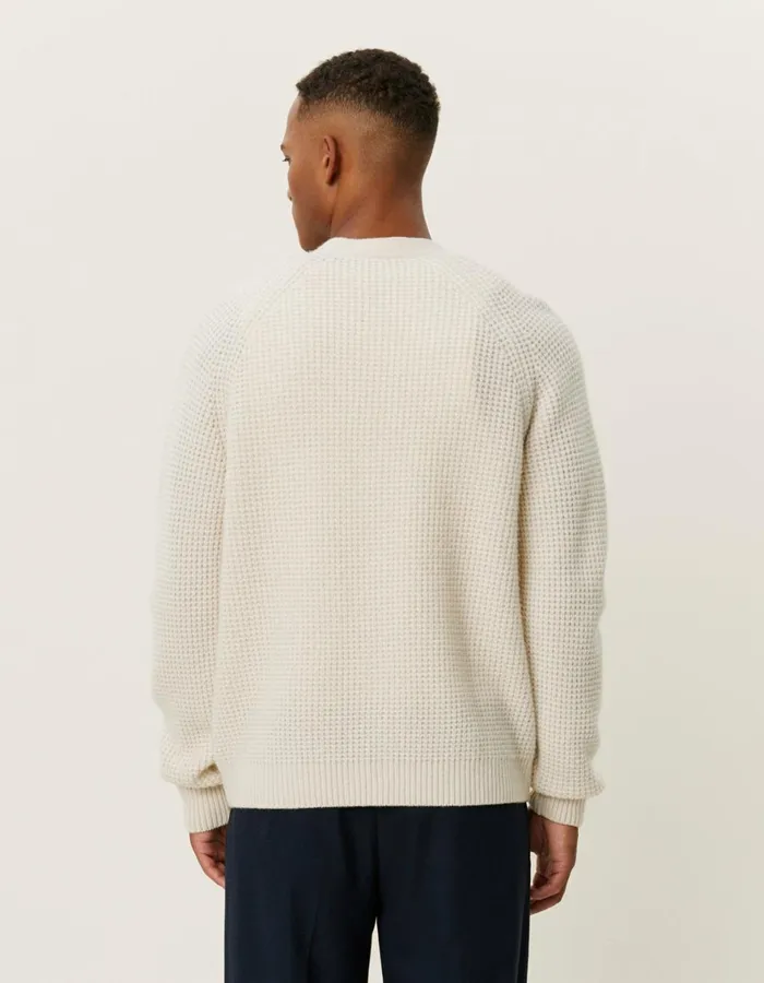 Knitwear Men Les Deux Grady Waffle Cardigan 8211 Ivory