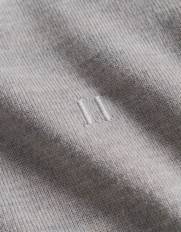 Knitwear Men Les Deux Greyson HalfZip Merino Knit 8211 Concrete Melange