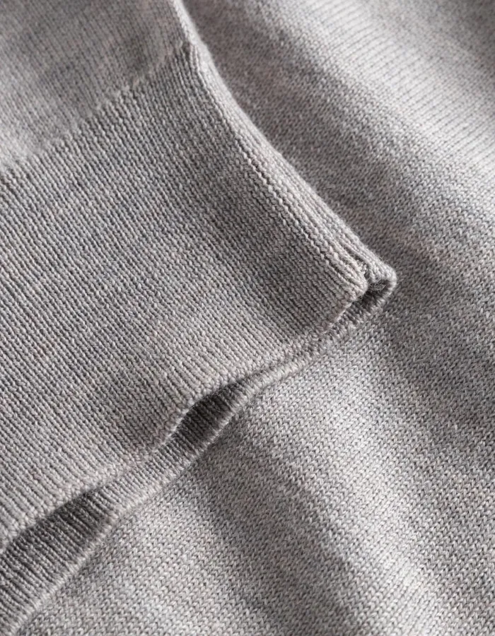 Knitwear Men Les Deux Greyson HalfZip Merino Knit 8211 Concrete Melange