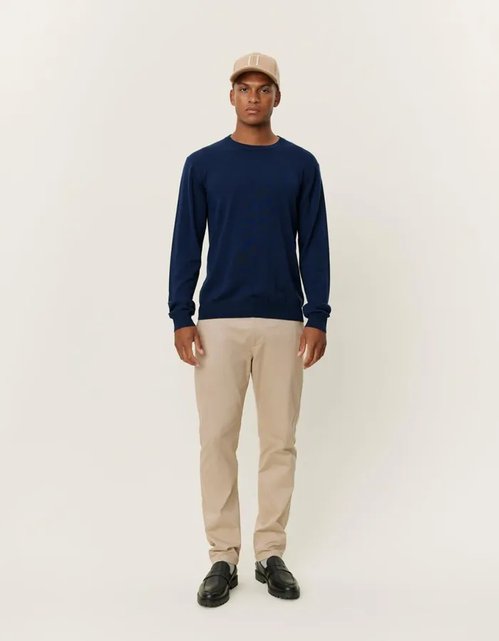 Knitwear Men Les Deux Greyson Merino Knit 8211 Dark Navy