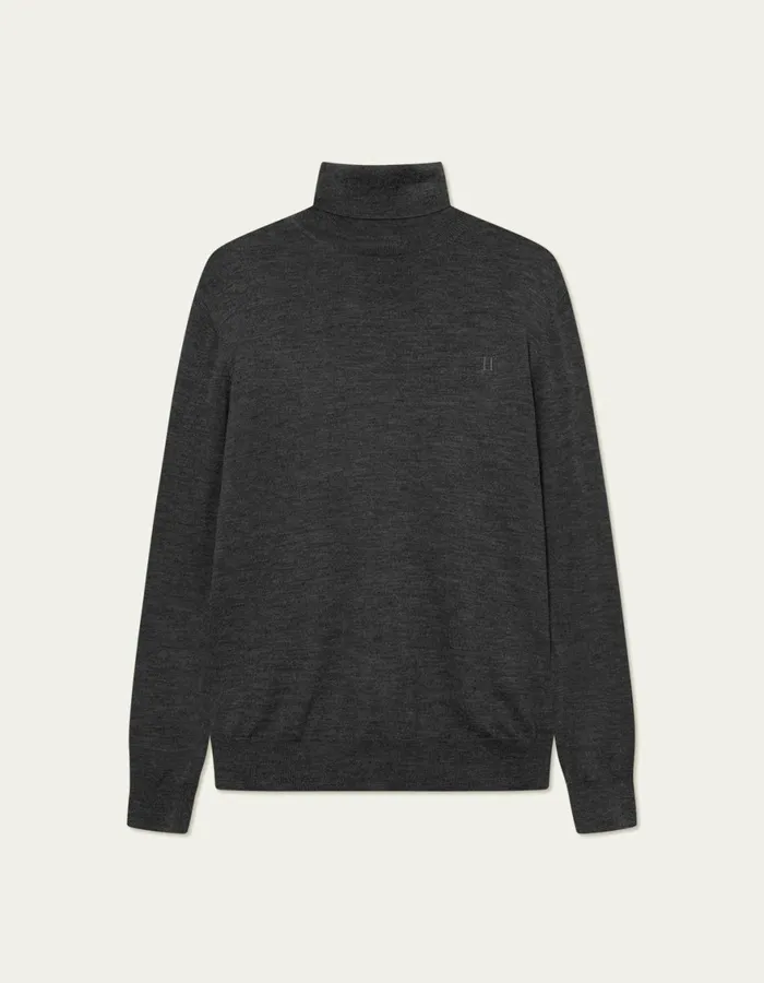 Knitwear Men Les Deux Greyson Rollneck Merino Knit 8211 Dark Grey Melange
