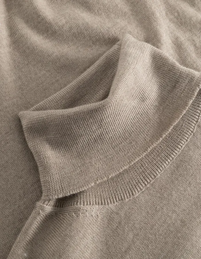 Knitwear Men Les Deux Greyson Rollneck Merino Knit 8211 Dark Sand Melange