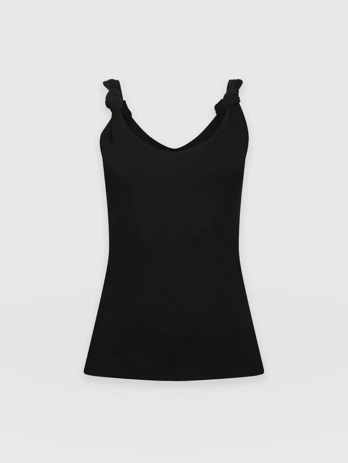 Knot Vest Rib 8211 Black Black Women Saint And Sofia Casual Tops