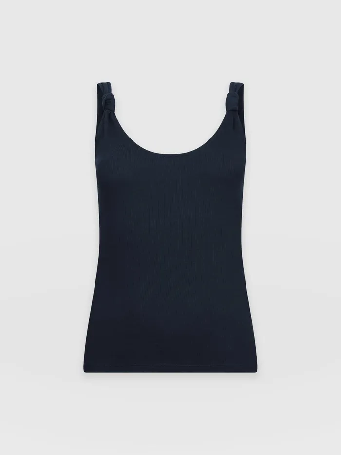 Knot Vest Rib 8211 Navy Navy Women Saint And Sofia Casual Tops