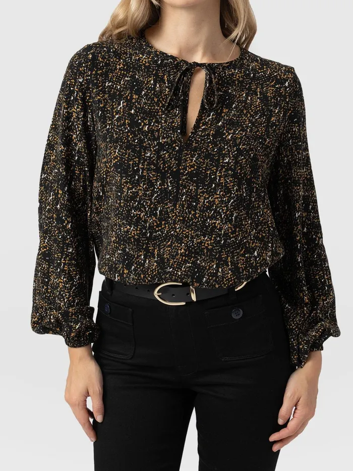 Kristen Blouse 8211 Ditsy Leopard Ditsy Leopard Women Saint And Sofia Blouses and Shirts