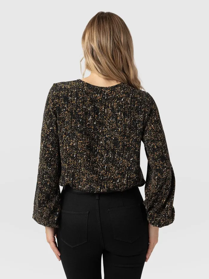 Kristen Blouse 8211 Ditsy Leopard Ditsy Leopard Women Saint And Sofia Blouses and Shirts