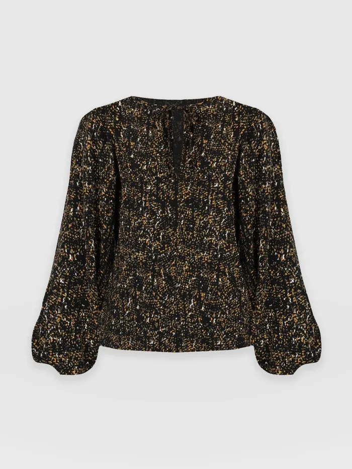 Kristen Blouse 8211 Ditsy Leopard Ditsy Leopard Women Saint And Sofia Blouses and Shirts