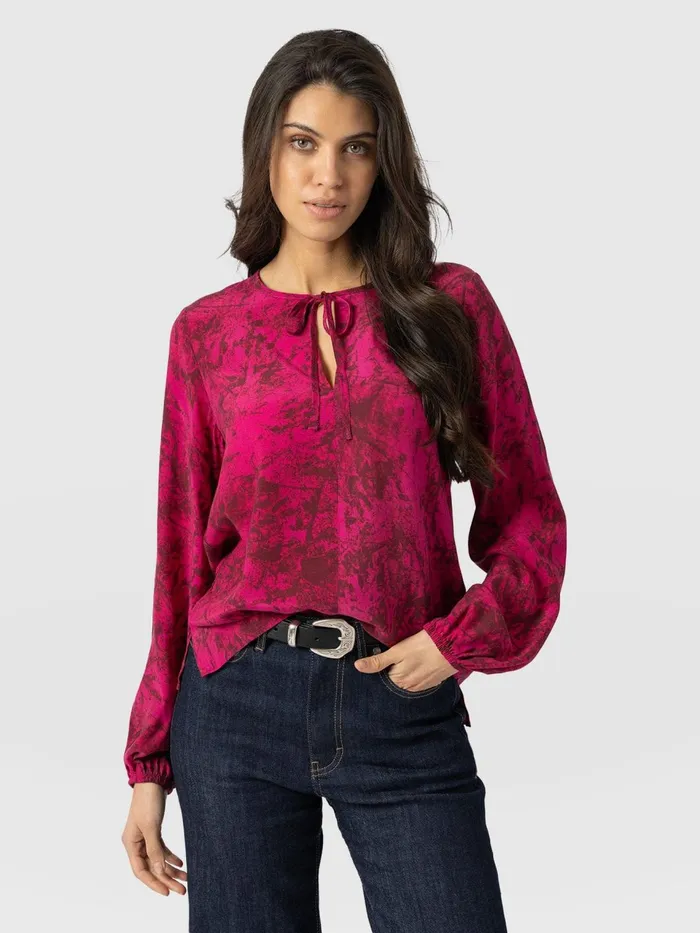 Kristen Blouse 8211 Pink Marble Pink Marble Women Saint And Sofia Blouses and Shirts Kristen Blouse 8211 Pink Marble Pink Marble Women Saint And Sofia Blouses and Shirts