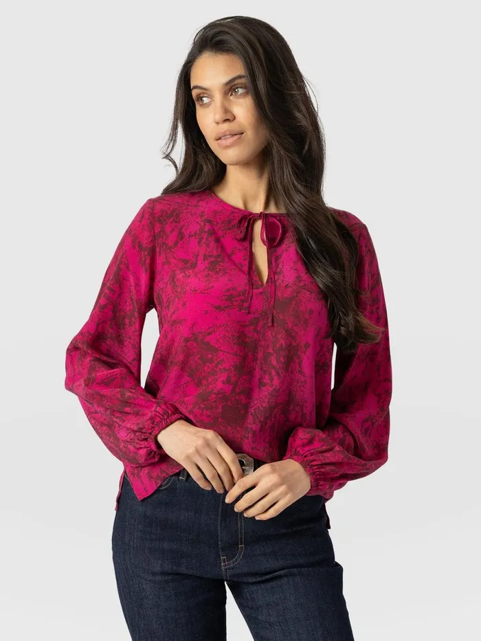 Kristen Blouse 8211 Pink Marble Pink Marble Women Saint And Sofia Blouses and Shirts