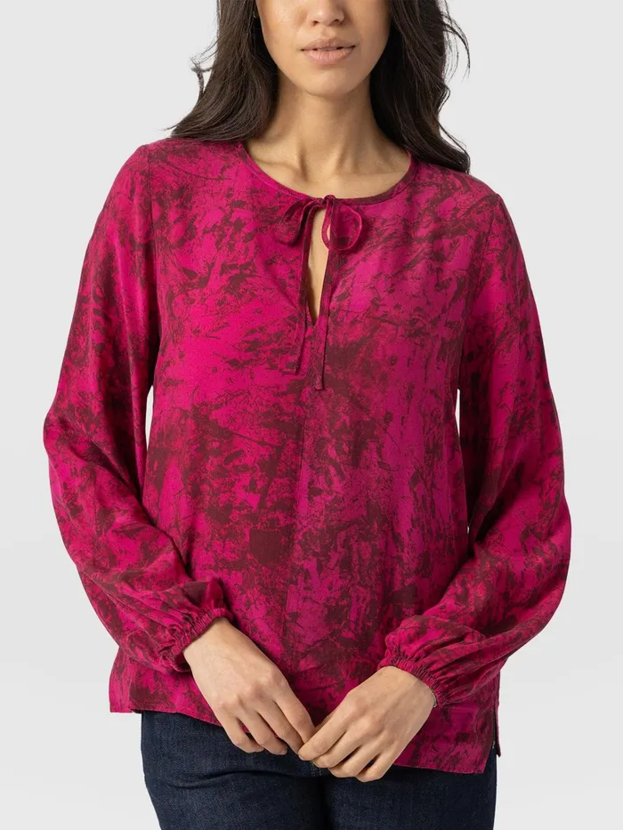 Kristen Blouse 8211 Pink Marble Pink Marble Women Saint And Sofia Blouses and Shirts