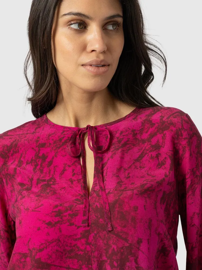 Kristen Blouse 8211 Pink Marble Pink Marble Women Saint And Sofia Blouses and Shirts