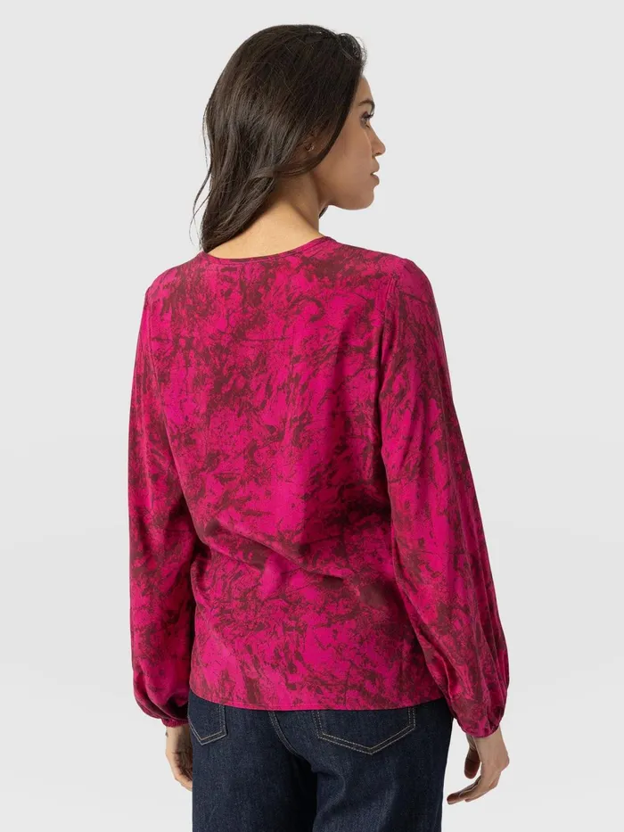 Kristen Blouse 8211 Pink Marble Pink Marble Women Saint And Sofia Blouses and Shirts