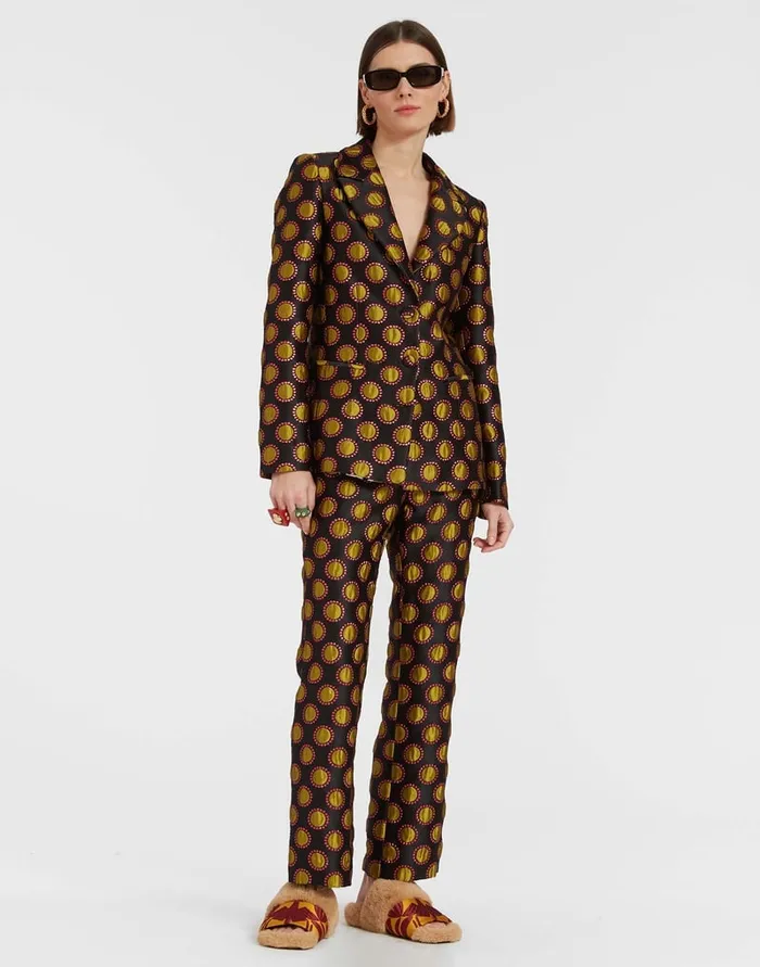 La Doublej 247 Pants Winter Sun Black In Jacquard Women Shorts and Pants
