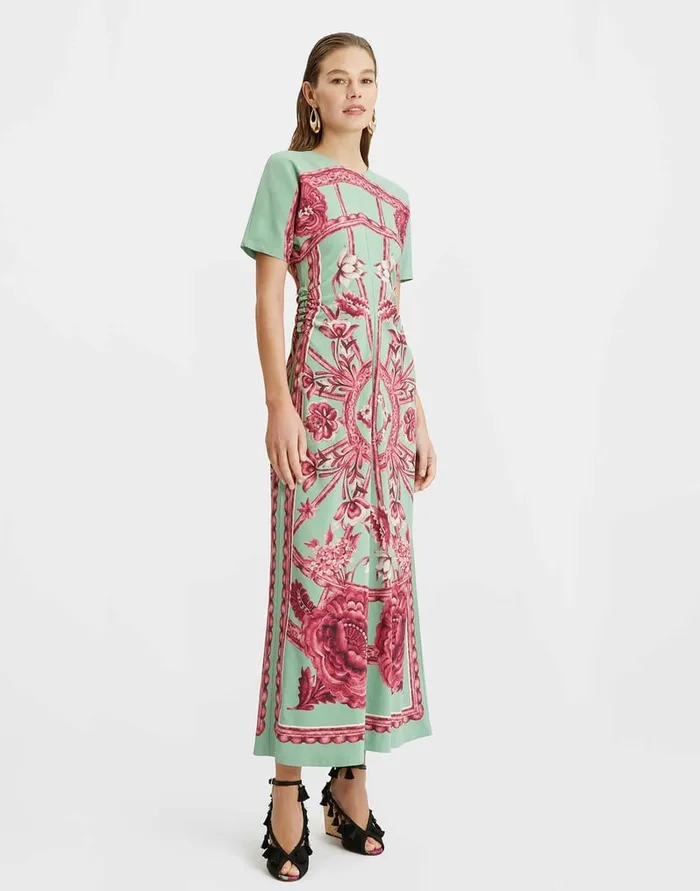 La Doublej Angelica Dress Zodiac Place Acquamarine In Envers Satin Women Dresses La Doublej Angelica Dress Zodiac Place Acquamarine In Envers Satin Women Dresses
