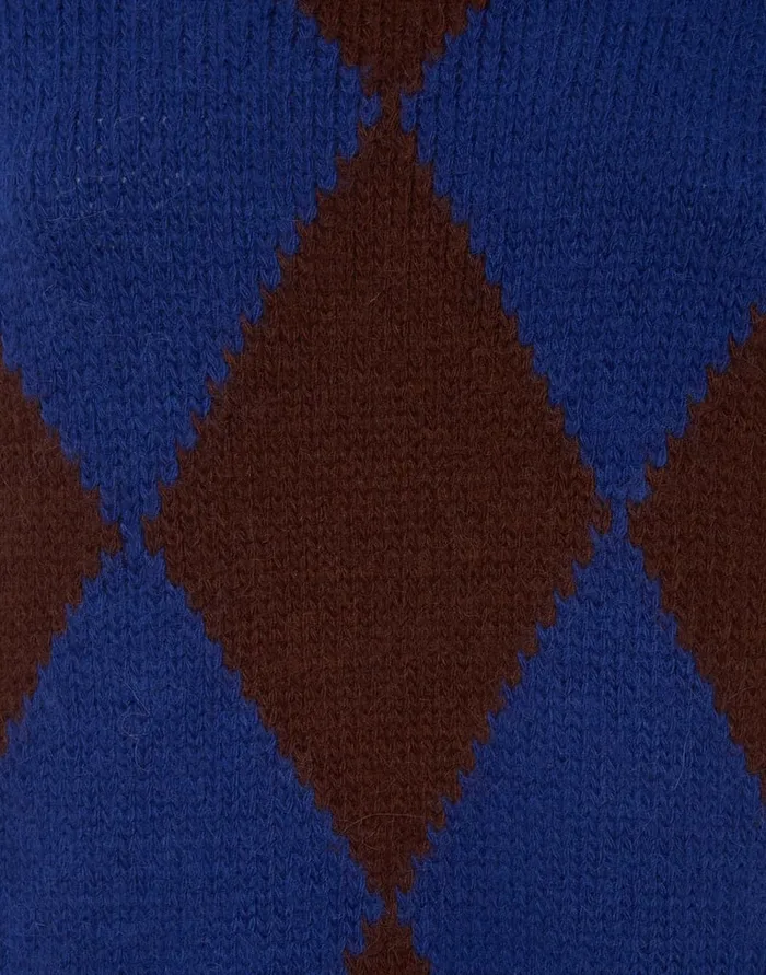 La Doublej Argyle Gilet BordeauxBlue In Wool Women Knitwear