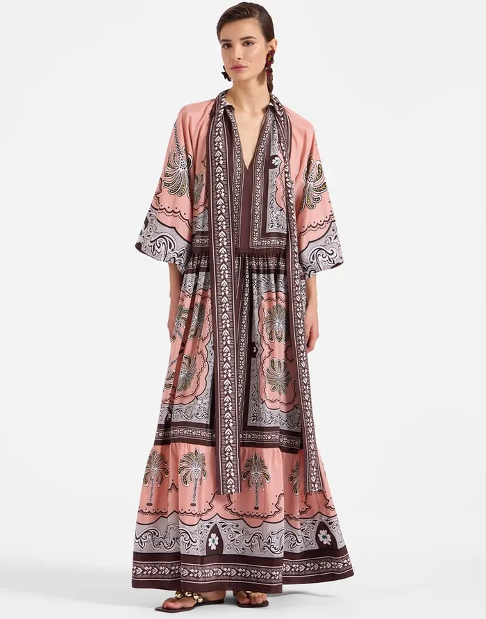 La Doublej Athena Dress Mirage Place Pink In Silk Voile Women Dresses