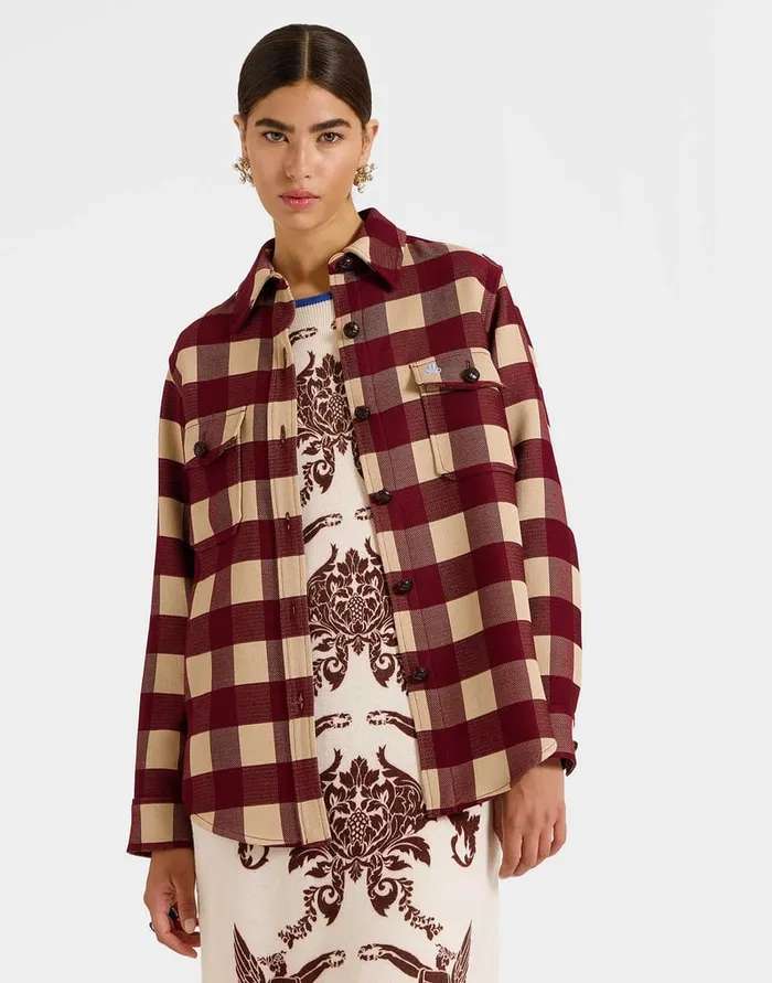 La Doublej Better Than Your Boyfriend039s Jacket Checkers Burgundy In Viscose Tailoring Women Outerwear La Doublej Better Than Your Boyfriend039s Jacket Checkers Burgundy In Viscose Tailoring Women Outerwear