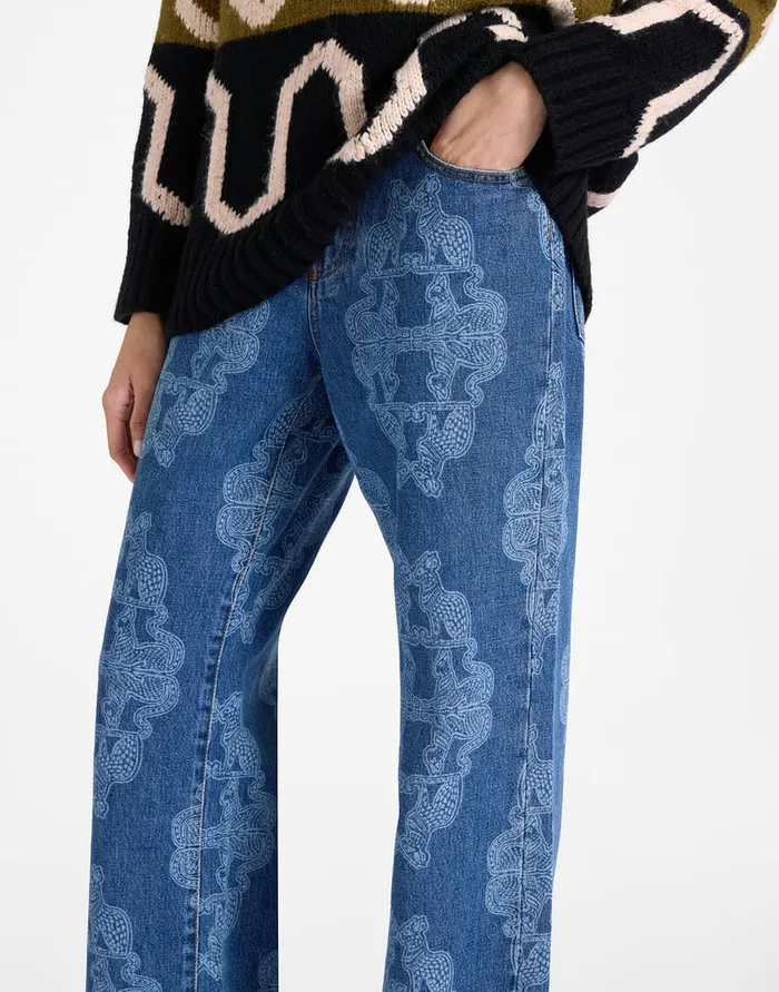 La Doublej Better Than Your Boyfriend039s Jeans Bast Blue In LaserPrinted Denim Women Shorts and Pants