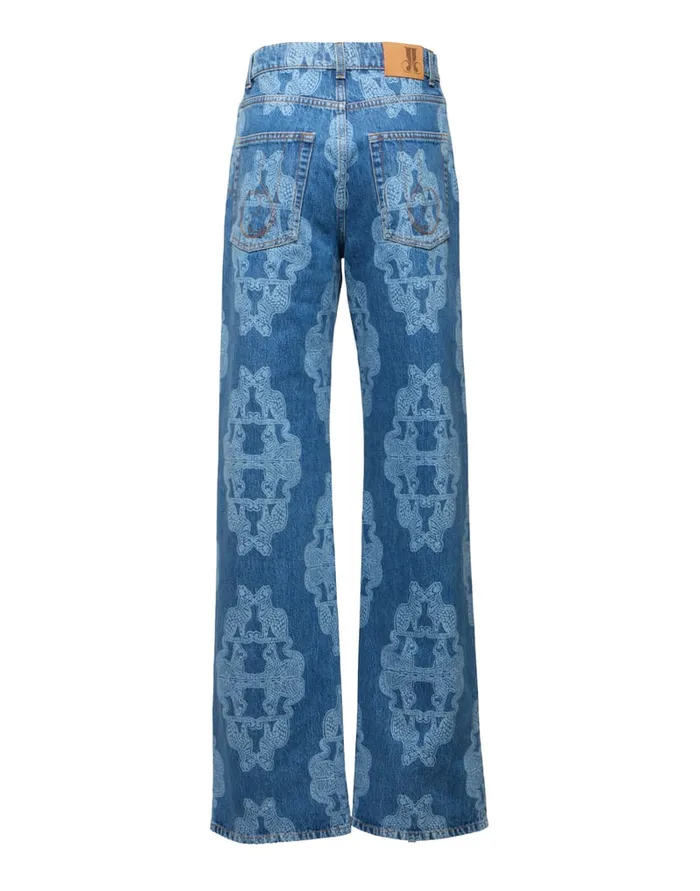 La Doublej Better Than Your Boyfriend039s Jeans Bast Blue In LaserPrinted Denim Women Shorts and Pants