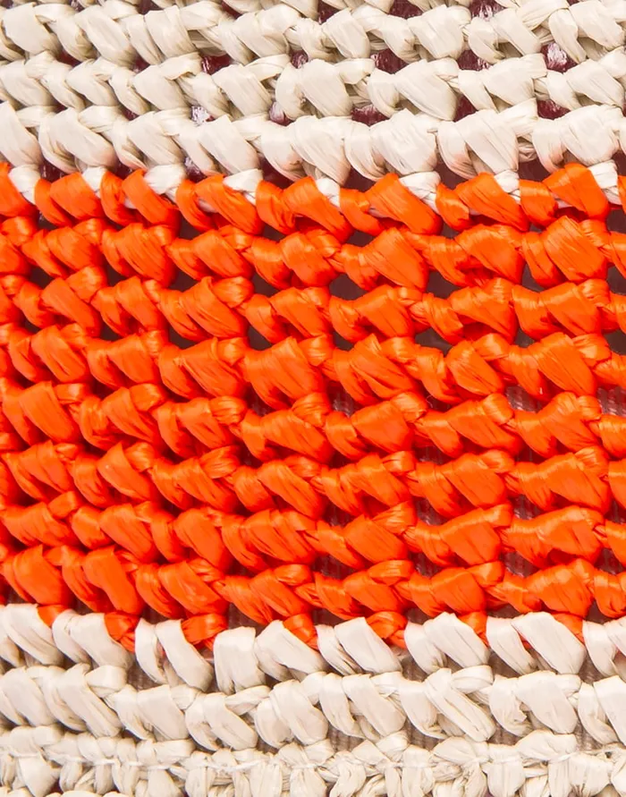 La Doublej Bucket Hat Raffia Bicolore Arancio In Raffia Crochet Women Hats