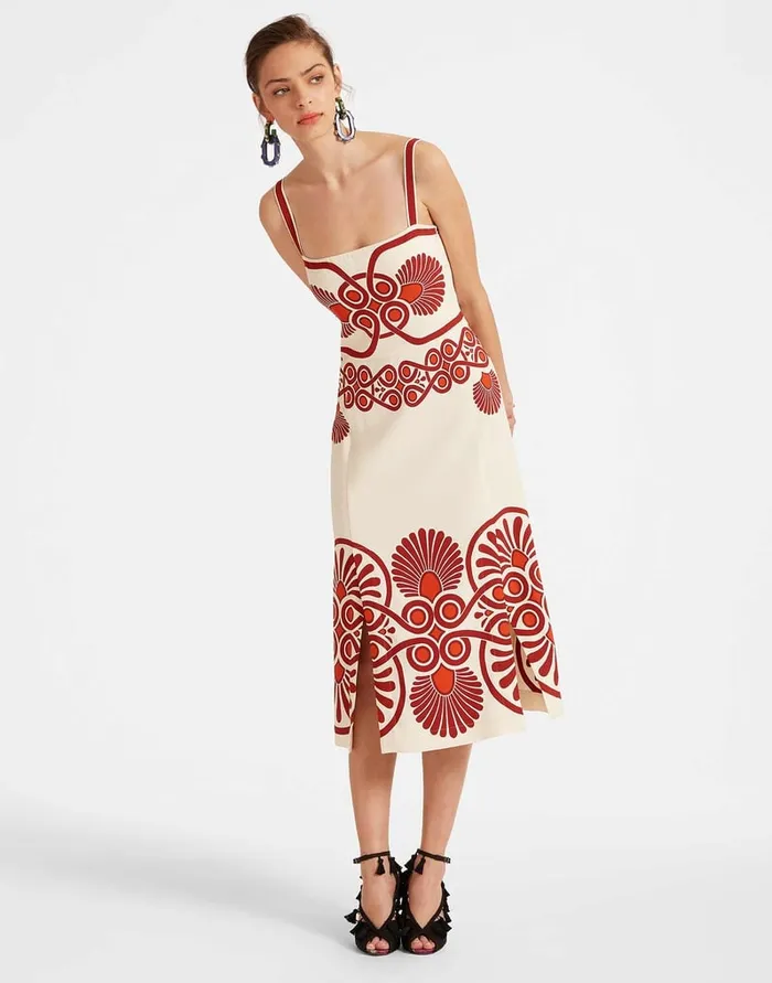 La Doublej Buy Me A Martini Dress Medallion Place Cream In Envers Satin Women Dresses La Doublej Buy Me A Martini Dress Medallion Place Cream In Envers Satin Women Dresses